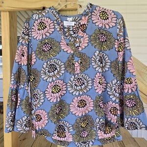 Loft: Women's Floral Top - Blue, Pink, Green